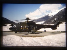 ##Super Puma T-313 (wab1) Swiss Air Force Ulrichen 1999 Kodachrome 64 slide##