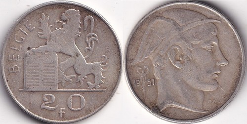 Francs 1951 belgique belgie - francs,