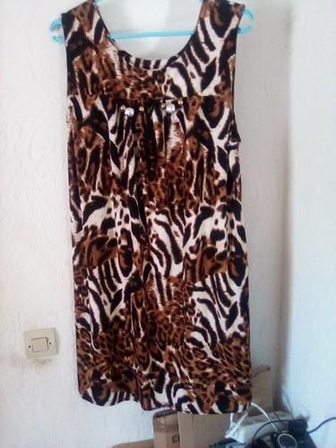 Robe leopard avec perles 46 - robe,