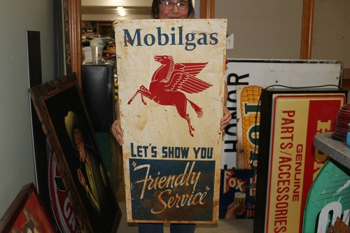 Large vintage 1950 mobilgas - vintage, 1950's