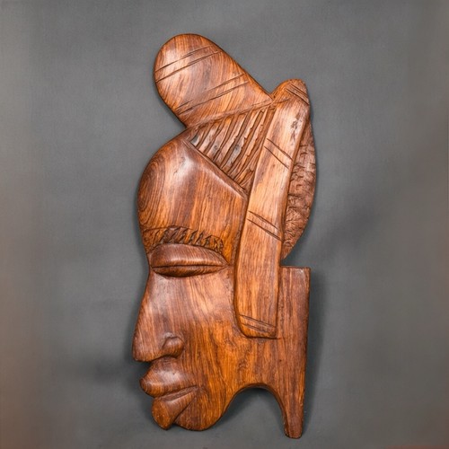 Masque africain tête plate - , en
