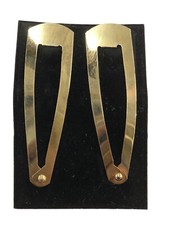 2 CLIC CLAC HAIR CLIPS METAL GOLD PLIERS CLIPS ACCESSORIES VINTAGE CM 7