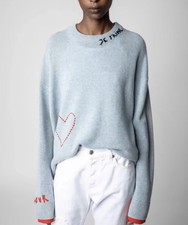 Zadig&Voltaire Women's Crewneck Pullover Love Letter Long-sleeved Sweater