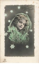 Portrait of Grete Reinwald with a green scarf around her head