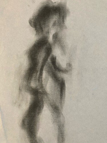 Beau dessin fusain sur - beau, nu