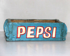 En Bois Vintage Brique Moule Pepsi Frigo Bleu Peint Artisanal Old Original 12010
