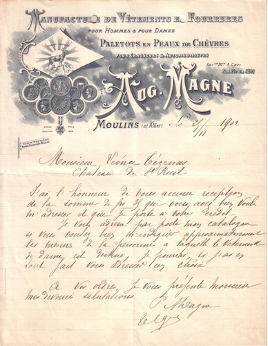 Moulins allier lettre auguste - moulins,