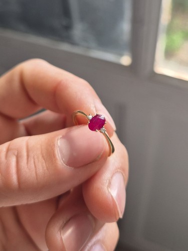 Bague diamants rubis - bague,