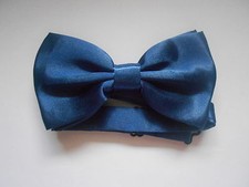 Papillon En Soie Satin Bleu Nuit Sombre Classique Homme Femme