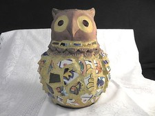 Unique handcrafted clay & tile pieces decorative OWL inside / outside decor 