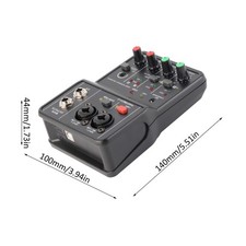 2 Channels Audio Mixer USB 48V Phantom Power Compact Sound Mixing Console Fo NEW