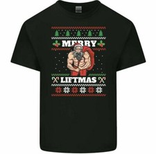 Joyeux Liftmas T-Shirt Hommes Drôle Haltérophilie Haut Musculation Gym Training