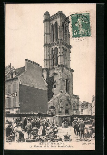 Cpa mantes marche et la - et,