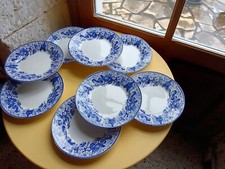 8 Assiettes Creuses faïence Boch La Louviere 1920 30 Modèle Dragons Parfait Etat