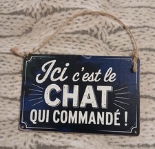 Plaque Chat - " Ici,c'est le