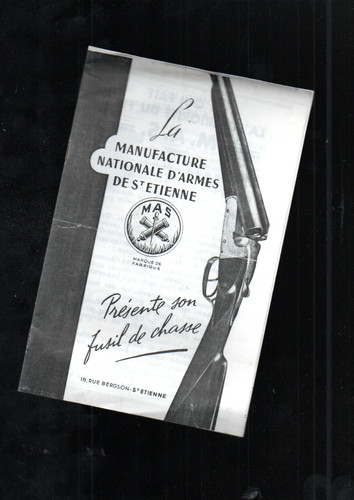 Brochure ancienne mas fusil - brochure,