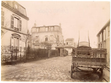 France, Paris, Rue Pavée et Charrette de la Maison Egrot, vintage albumen print 