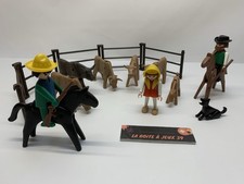 ♠️ Playmobil Western - lot animaux 1974 et Barrière - Personnages ♠️