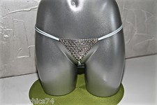 string tanga strass bleu