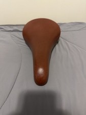 VINTAGE NEW VELO BROWN LEATHER BICYCLE SADDLE SEAT 11" L x 7" W