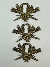 Lot of 3 Antique Bronze Furniture Ornaments Lock Entrance Quirrel Louis XVI