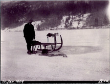 Surveyor, Scientific Measurements, Sledge Equipment, 1909 Vintage Silver Print