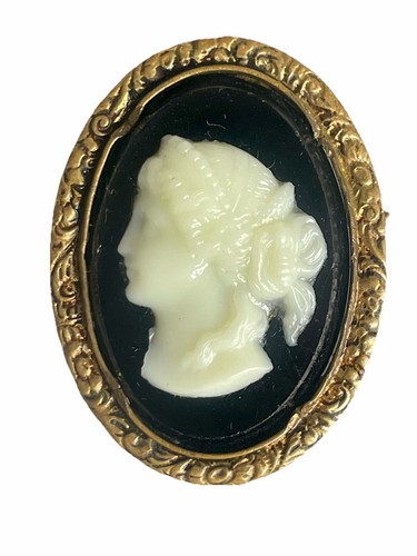 Broche vintage camée femme - camée,