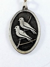 KEYCHAIN - BREWERY LES PINSONS - Billiards, Birds, Canaries - Metal 1960s -