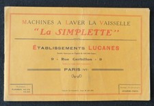 Catalogue 1926 Machine à laver LA SIMPLETTE LUCANES PARIS catalog