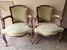 Pair of Louis XV style convertible armchairs in molded wood Queen 19th century