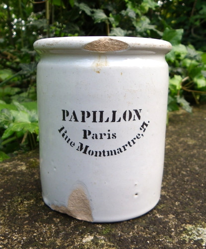 Ancien pot publicitaire - ancien, en