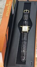 Stuhrling Original Montre Lady Gatsby Krysterna Bezel Alligator Embossed Leather