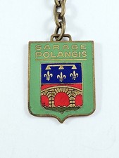 KEYCHAIN - GARAGE POLANGIS Joinville le Pont 1960s - Enamelled Metal - Vintage