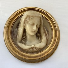 Virgin Mary Wax Antique Jeweler Montpellier 1950-60 High Relief Frame
