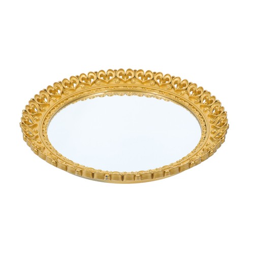 Plateau miroir argenté - miroir,
