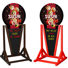 Bouchon client publicitaire tableau à craie moyen en bois  Sushi Asiatique