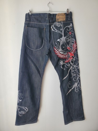 Jeans baggy imprimés - jeans, brodé