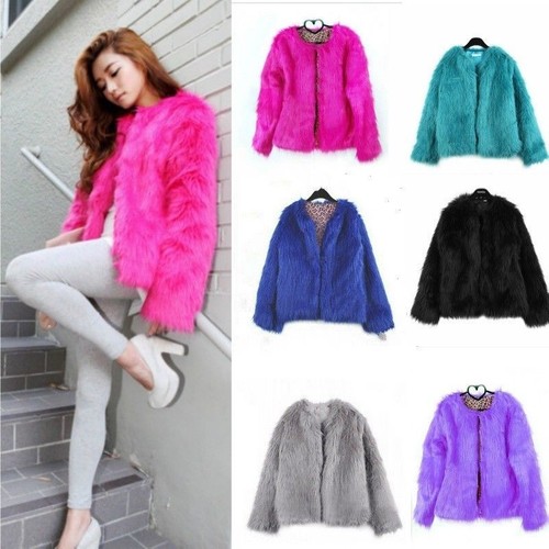 Femme fausse fourrure manteau - fausse,