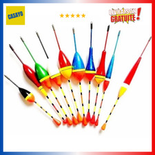 Lot de 10 Flotteurs de Pêche à Bulles - Bouchons en Mousse Grande Flottabilité