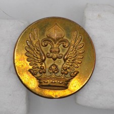 Button - BELGIUM nobility with arms marquis fleur lys Superior Brussels d=28m