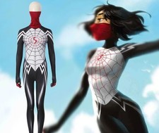 Costume de Cosplay Spiderman en soie Cindy Moon, combinaison Zentai