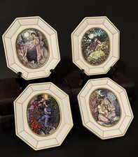 4 Vintage Villeroy & Boch HEINRICH Gero Trauth Romantic Couple Wall Plaque Plate