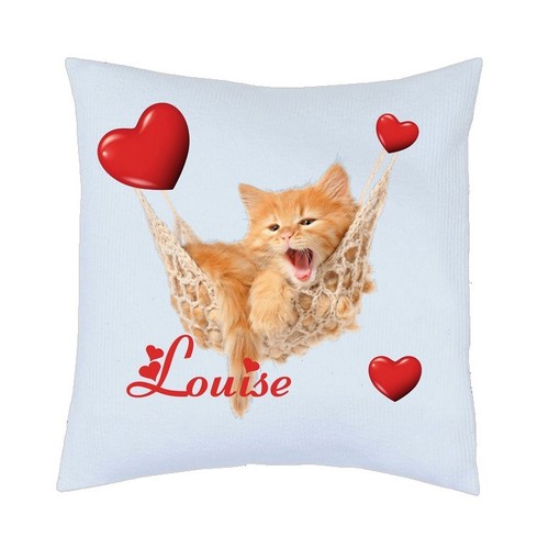Coussin chat coeur love - coeur,