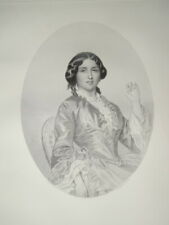 EUGENE VIDAL (1850-1908) GRAVURE PORTRAIT FEMME ROBE MODE NAPOLEON III 1870