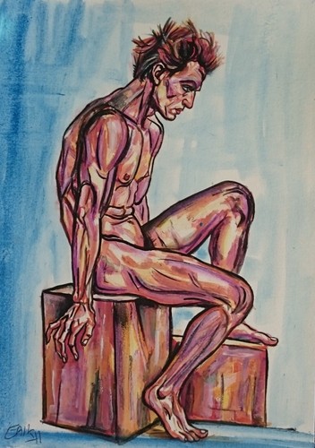 Masculin pose atelier - nu, masculin,