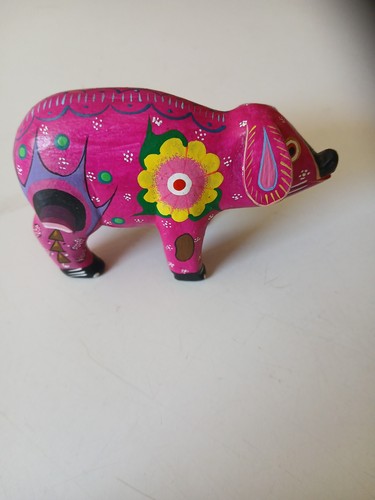 Figurine cochon bois - cochon, en