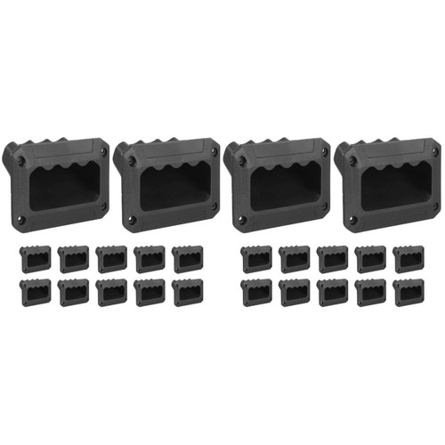 Black recessed door pull - black,