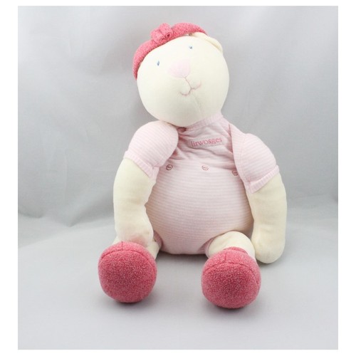 Doudou ours blanc - , rose