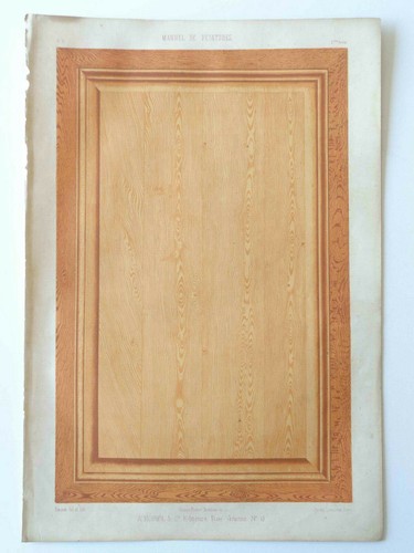 Grande lithographie xixe bois - lithographie,