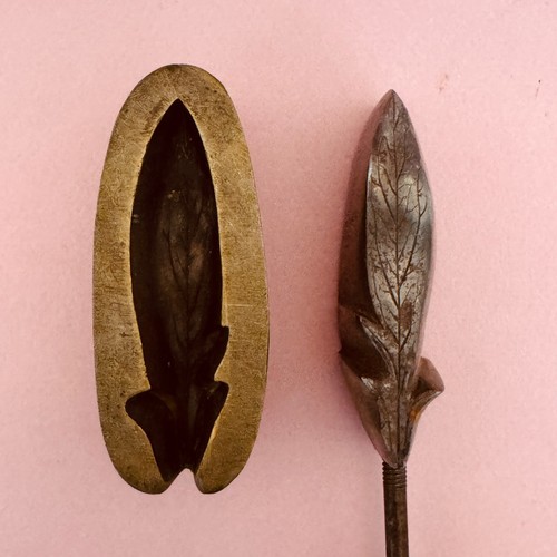 Ancien fer gaufrer moule - fer, à